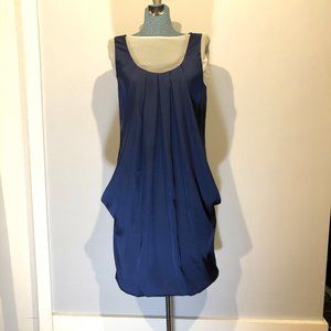 H&M Sleeveless Pleated Party Dress - Navy